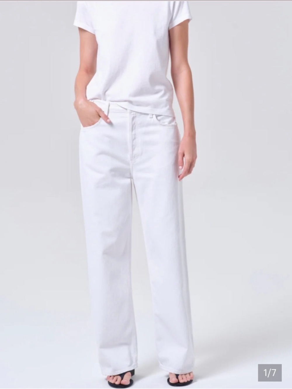 Agolde Fran Button Fly White Denim Jeans Size 29